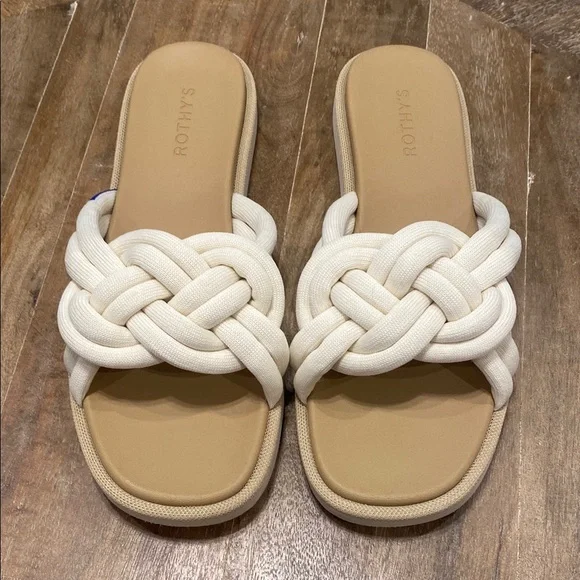 Rothy's Summer Sandal in White Sand [Size: 11.5] - Picture 2 of 6